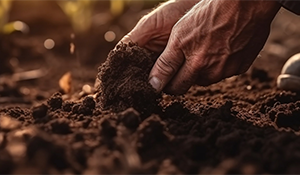 hand in soil