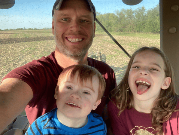 Farmer and kids