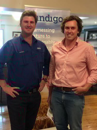 Moree’s Will Carrigan and Andrew Fuller enjoy learning more about Indigo Ag.